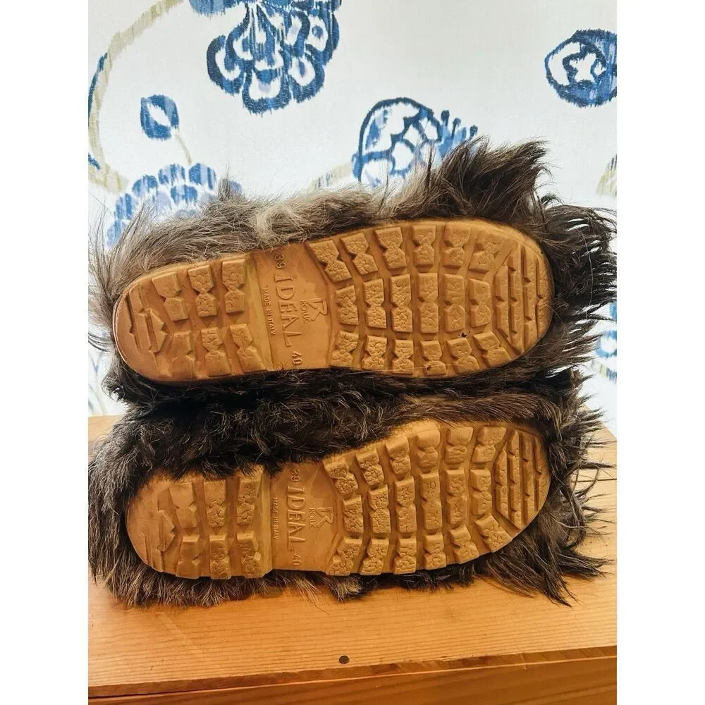 Vintage Mongolian Goat Fur Ski Boots Roluc Ideal made in ITALY 39/40 Women's 8.5